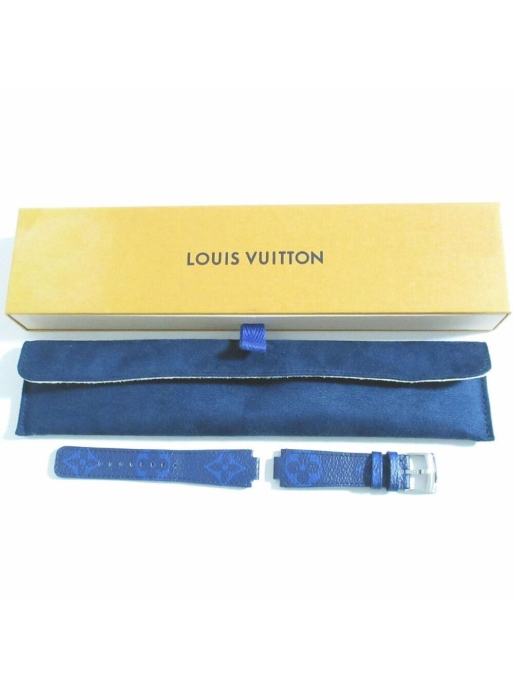 Louis Vuitton Tambour Monogram Strap M Blue Watch